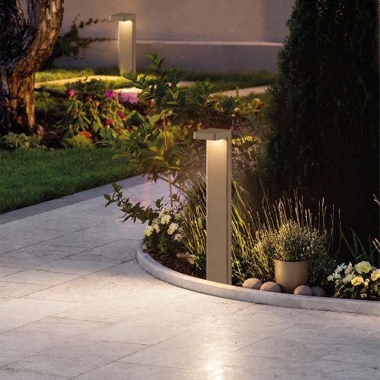 Lampione moderno da giardino per esterno sabbia led 10,5w 3000k ip65 70cm