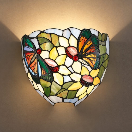 Perenz sunflower applique classica da parete vetro tiffany multicolor