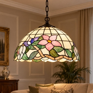 Perenz tulipano lampadario lampadario classico cupola vetro tiffany multicolor