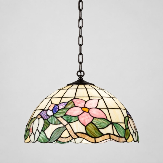 Perenz tulipano lampadario lampadario classico cupola vetro tiffany multicolor