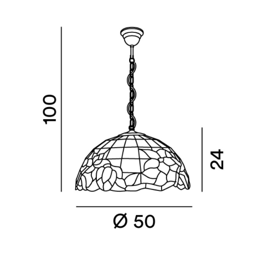 Perenz tulipano lampadario lampadario classico cupola vetro tiffany multicolor