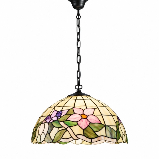 Perenz lampadario classico tulipano vetro tiffany multicolor per salotto