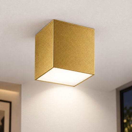 Faretto da soffitto led 20w cct 3000k 4000k moderno quadrato oro opaco