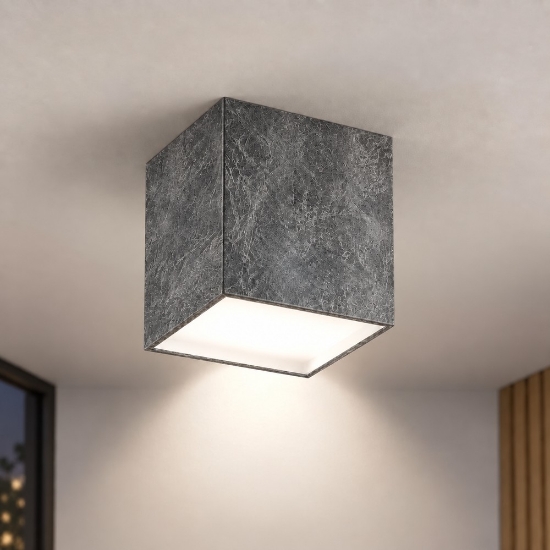 Faretto moderno da soffitto quadrato foglia argento led 20w cct 3000k 4000k