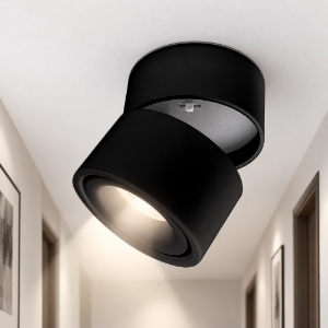 Faretto rotondo nero da soffitto led 11w cct 3000k 6000k orientabile