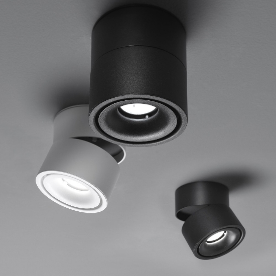 Faretto rotondo nero da soffitto led 11w cct 3000k 6000k orientabile