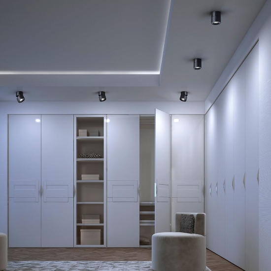 Faretto rotondo nero da soffitto led 11w cct 3000k 6000k orientabile