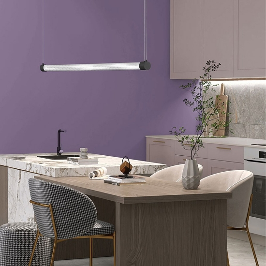 Lampadario nero a sospensione per cucina led 40w cct 3000k 6000k con telecomando