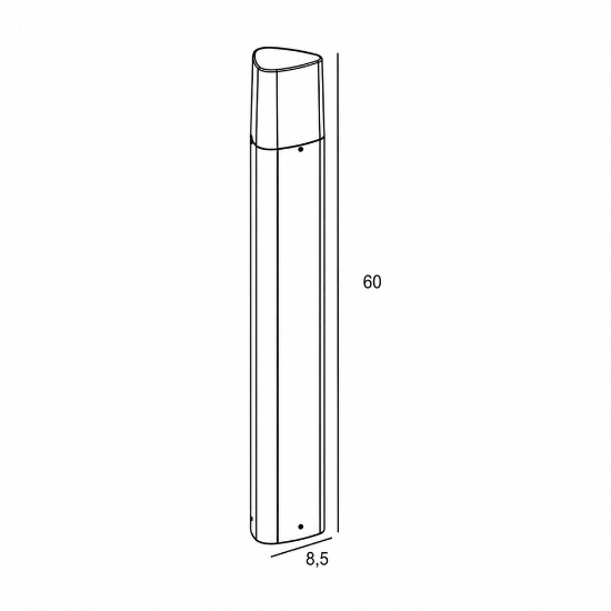 Lampione moderno antracite per esterno giardino ip54 60cm