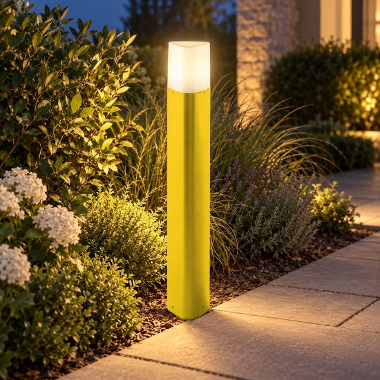 Paletto ip54 60cm moderno per esterno giardino giallo girasole