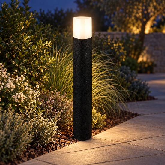 Lampioncino moderno plettro nero per esterno giardino ip54 60cm