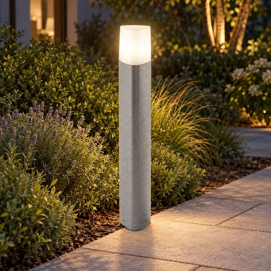 Paletto da giardino ip54 plettro moderno grigio perla 60cm