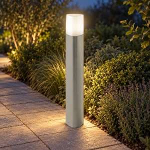 Lampioncino ip54 60cm moderno da esterno giardino plettro tortora