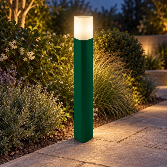 Lampione da esterno moderno plettro verde bosco ip54 60cm