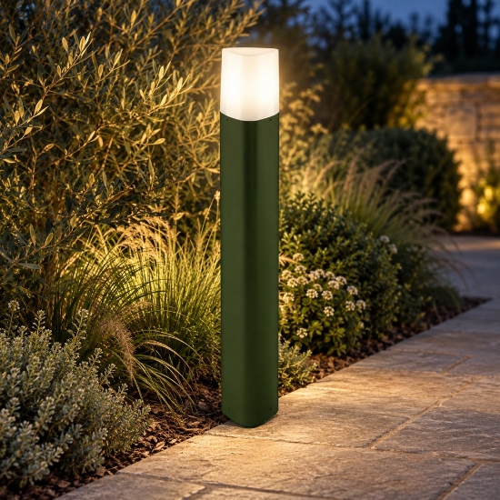Lampioncino ip54 60cm da esterno moderno plettro verde oliva