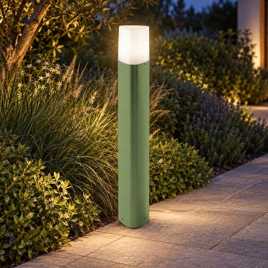 Lampione moderno da esterno giardino verde salvia ip54 60cm