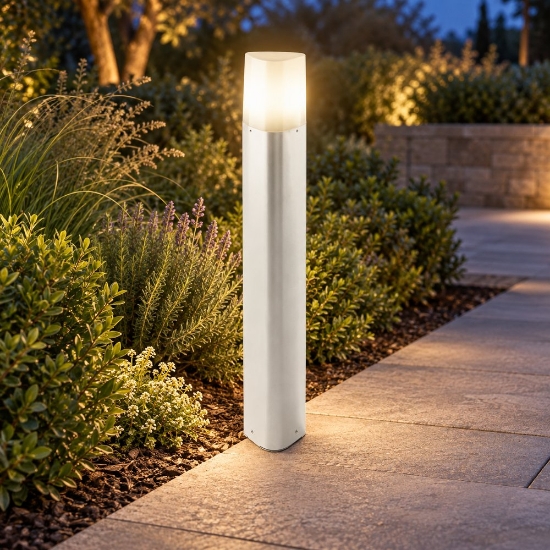 Lampione da giardino ip54 60cm moderno bianco