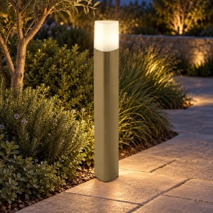 Paletto moderno lampione sabbia per esterno giardino ip54 60cm