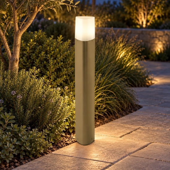 Paletto moderno lampione sabbia per esterno giardino ip54 60cm