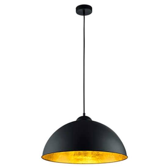 Lampada a sospensione cupola per cucina classica nero opaco