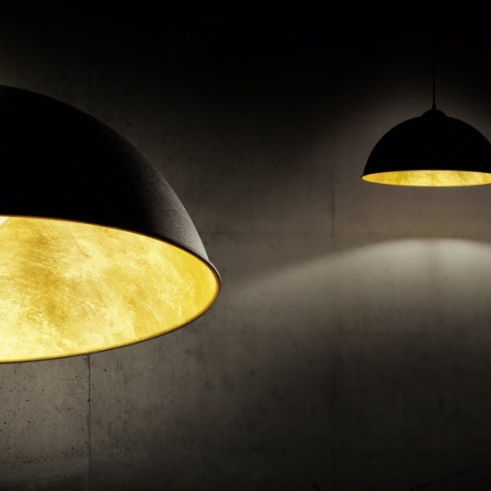 Lampada a sospensione cupola per cucina classica nero opaco