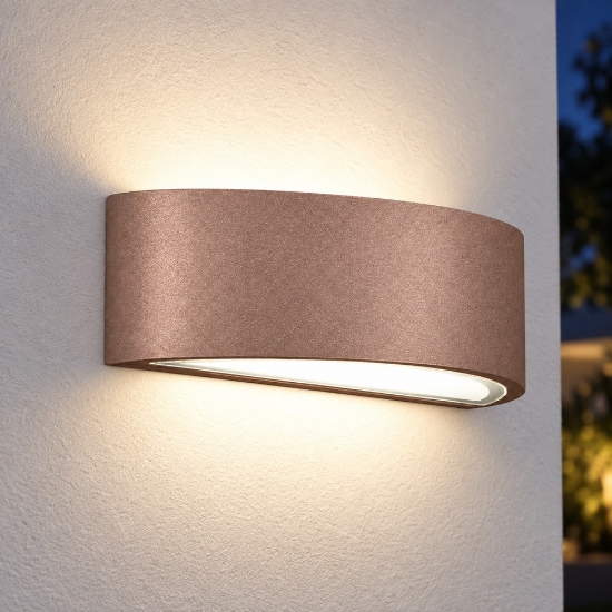Applique ip54 26cm moderna da esterno oro rosato