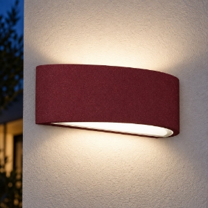 Applique moderna da esterno bordeaux ip54 26cm