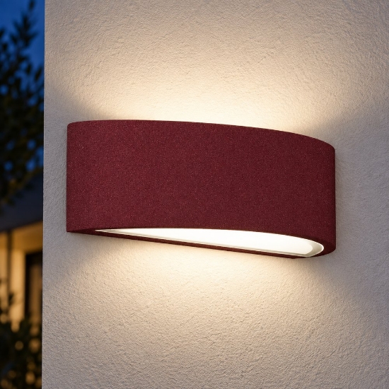 Applique moderna da esterno bordeaux ip54 26cm