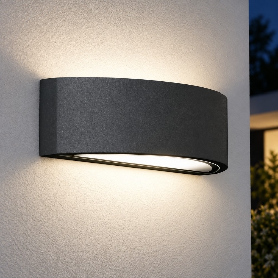 Applique moderna antracite da esterno ip54 26cm