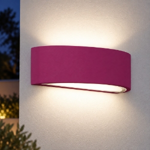 Applique ip54 26cm moderna da esterno magenta