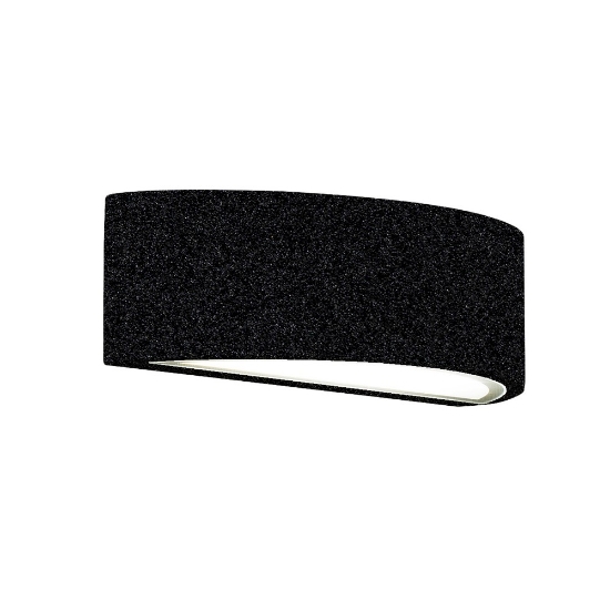 Applique da esterno moderna nera vetro ip54 26cm