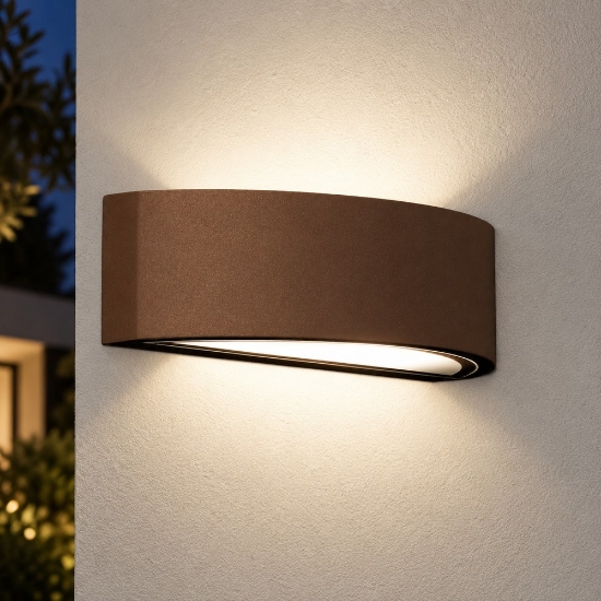 Applique ip54 26cm moderna da esterno ruggine