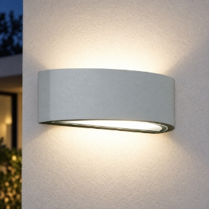 Applique da esterno ip54 26cm moderna grigio perla