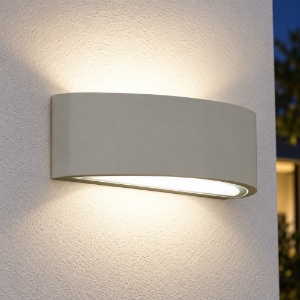 Applique ip54 26cm moderna da esterno tortora