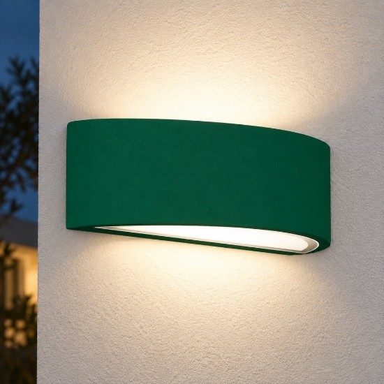 Applique da esterno moderna verde bosco ip54 26cm