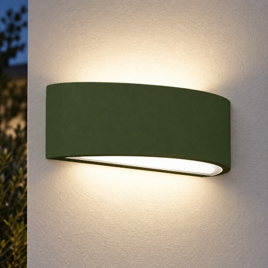 Applique ip54 26cm da esterno moderna verde oliva
