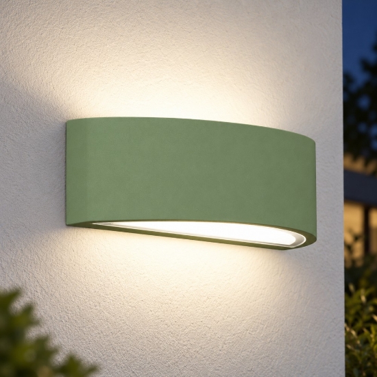 Applique da esterno ip54 26cm moderna verde salvia