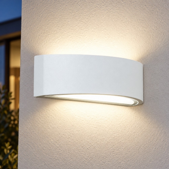 Applique da esterno moderna bianca ip54 26cm