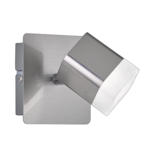 Applique da comodino per camera da letto quadrata nichel led 3000k