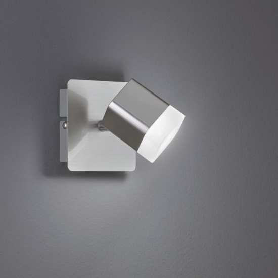 Applique da comodino per camera da letto quadrata nichel led 3000k