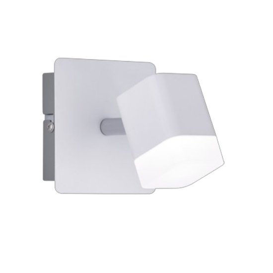 Applique camera da letto orientabile bianco opaco led 4w 3000k