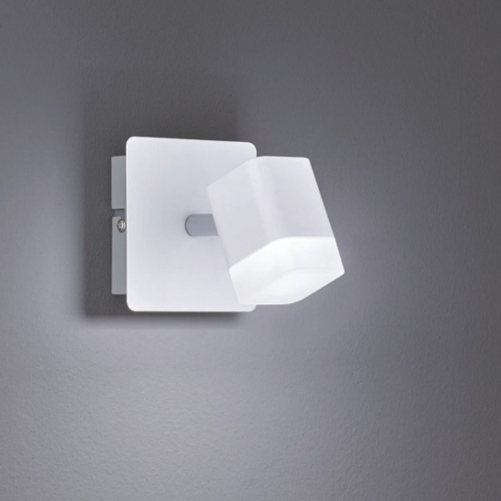 Applique camera da letto orientabile bianco opaco led 4w 3000k