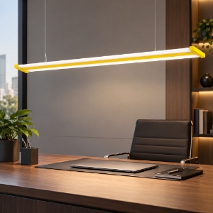 Lampadario led 47w cct 2700k 6000k con telecomando moderno a sospensione giallo per ufficio