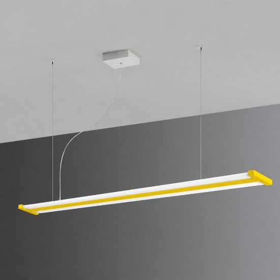 Lampadario led 47w cct 2700k 6000k con telecomando moderno a sospensione giallo per ufficio