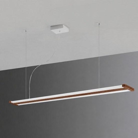 Lampadario led 47w cct 2700k 6000k con telecomando moderno lineare rame opaco per ufficio