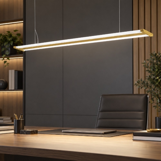 Lampadario a sospensione led 47w cct 2700k 6000k dimmerabile con telecomando oro opaco per ufficio