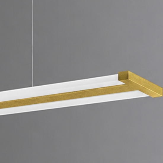 Lampadario a sospensione led 47w cct 2700k 6000k dimmerabile con telecomando oro opaco per ufficio