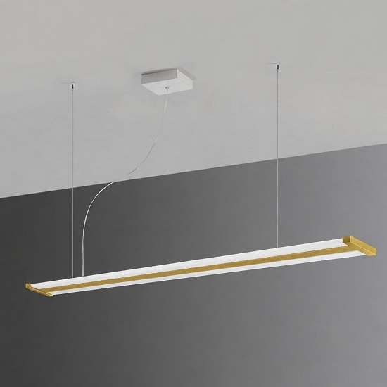 Lampadario a sospensione led 47w cct 2700k 6000k dimmerabile con telecomando oro opaco per ufficio