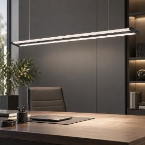 Lampadario a sospensione nero per ufficio led 47w cct 2700k 6000k dimmerabile