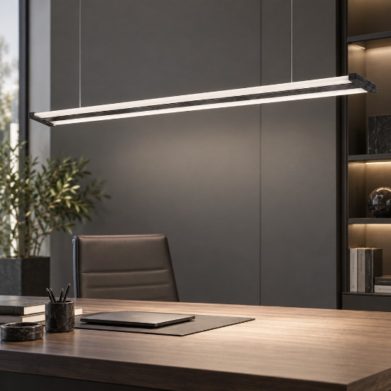 Lampadario a sospensione nero per ufficio led 47w cct 2700k 6000k dimmerabile